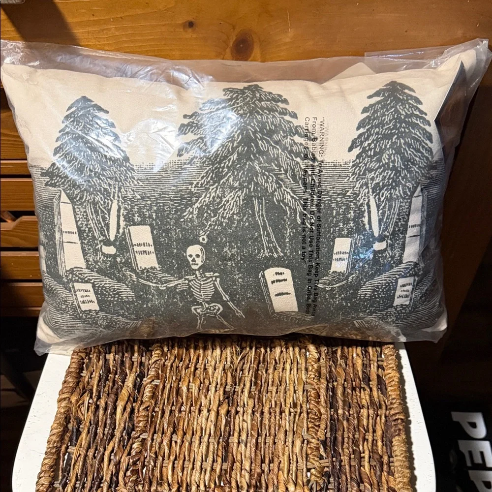 John Derian Skeleton and Trees Decorative Pillow 12” x 18” BNWT